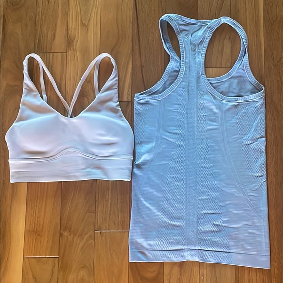 Lululemon swiftly tank top and sports bra
Both size 4
$40 for both - Picture 3 of 4